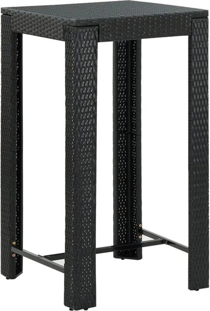 vidaXL Garten-Bartisch aus PE-Rattan in Schwarz, B/T/H: 60,5 x 60,5 x 110,5 cm - Bild 1