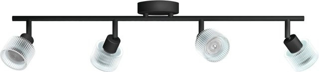 Philips LED-Spot Horen 4-flammig für Wand- und Deckenmontage in Schwarz mit verstellbaren Leuchten und transparentem Glas - Bild 1