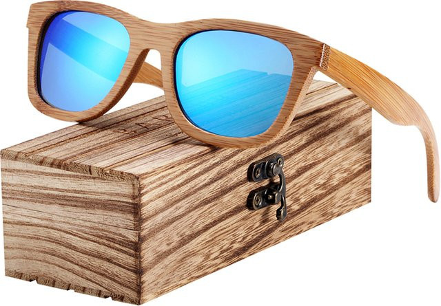 BARCUR Sonnenbrille, Holz, Vollrand, Square, Braun, Unisex - Bild 1