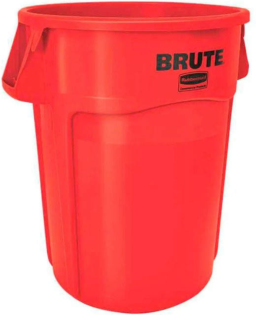 Rubbermaid Brute Runde Mehrzwecktonne mit Belüftungskanälen aus widerstandsfähigem Kunststoff, Rot, H x B x T: 79,6 x 71,7 x 61,2 cm, 166,5 Liter - Bild 1