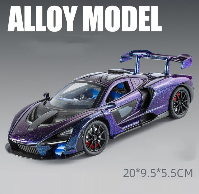 Linyi toy car Apollo Evo Senna Sportwagenmodell, 1:24, mit Licht und Sound, ab 14 Jahren - Bild 1