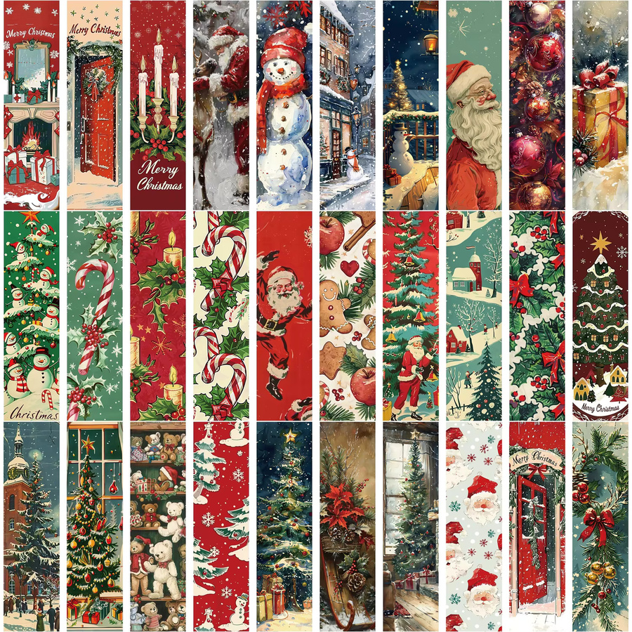 30 Stück Retro Weihnachten Lesezeichen aus Papier in Multicolour für Studenten und DIY-Geschenke - Bild 1