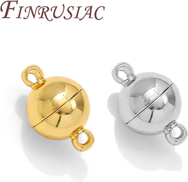 FINRUSIAC Magnetverschlüsse, 18 Karat vergoldet, Messing, 10 mm - Bild 1