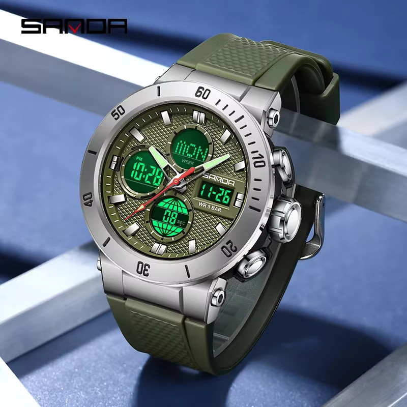 SANDA Armbanduhr, Quarz, Dual Display, Digital, Herren - Bild 2
