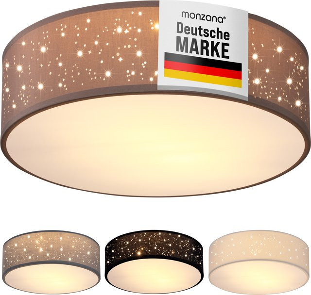 Monzana Deckenlampe Sternenhimmel in Taupe und Beige aus Stoff und Aluminium, Durchmesser: 30 cm - Bild 1