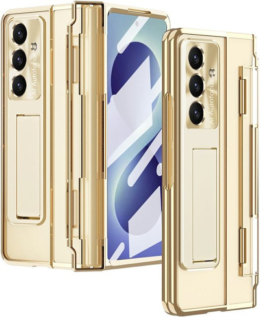Samsung Galaxy Z Fold8 Ultra 5G Klapphülle mit H9 Display Schutzglas in Transparent/Gold - Bild 1