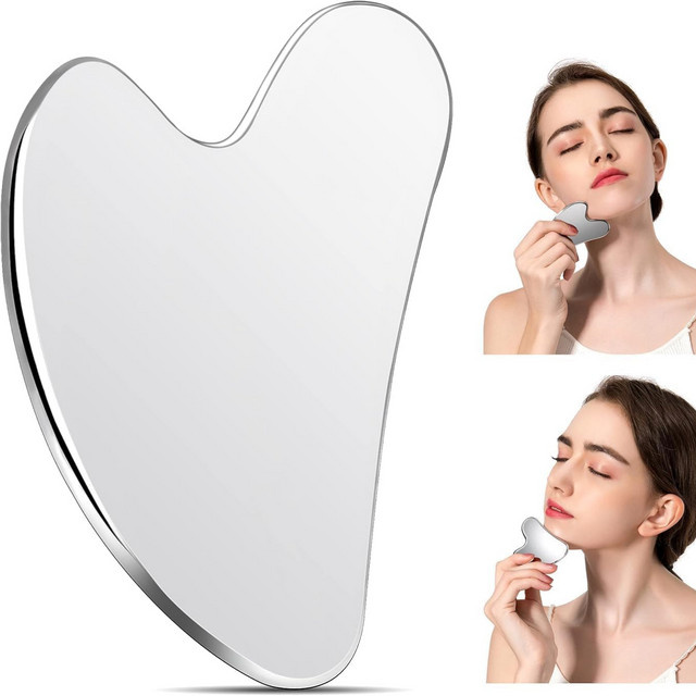 VIMYSHOW Gua Sha Gesichtsmassagegerät aus Edelstahl, Unisex - Bild 1