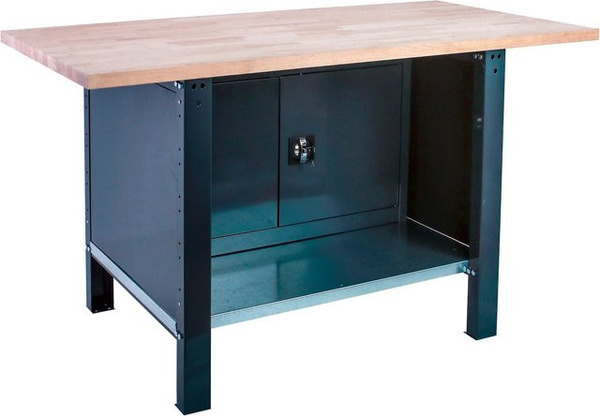 PROREGAL Werkbank BUFFALO WOOD mit Schrank in Anthrazit, Traglast 1000kg, H x B x T: 86,5 x 150 x 75 cm