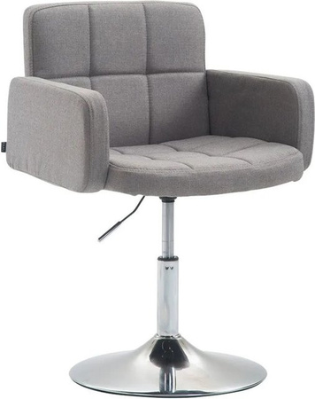 DELUKE Lounger Sessel RIYADH Clubsessel aus Stoff in Grau mit 360 Grad Drehsitz und Armlehnen, B/T/H: 58 x 48 x 80 cm