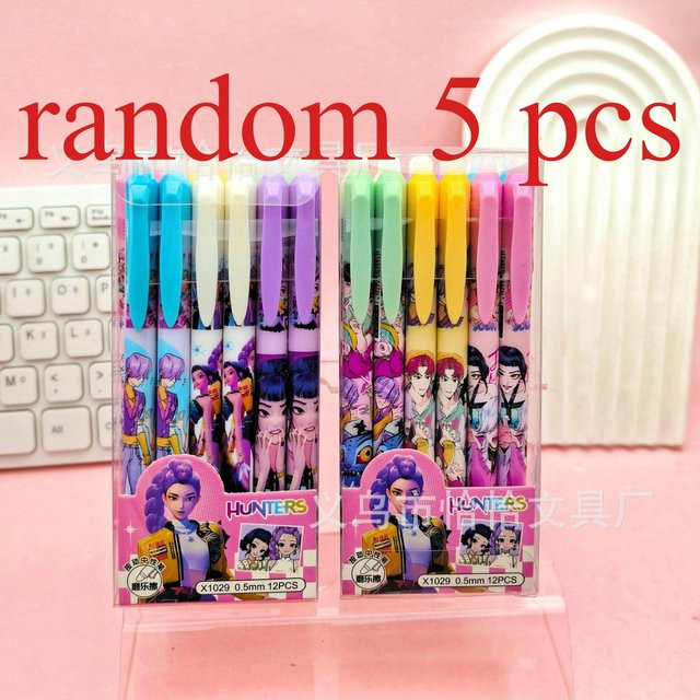 Yiran toy 1 Kpop Demon Hunter Löschbarer Gelstift mit austauschbarer Mine, Farbe: Schwarz, Stiftstärke: 0,5 mm - Bild 1