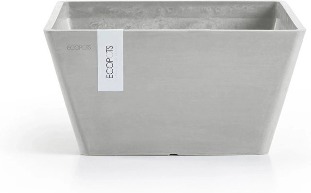 Ecopots Pflanzschale Berlin quadratisch Weißgrau B: 25 cm, H: 12,8 cm - Bild 1