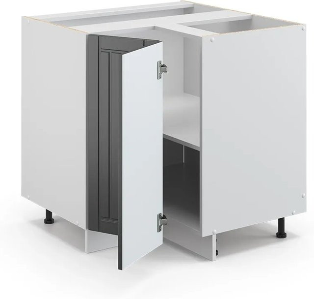 Vicco Eckunterschrank Fame-Line in Anthrazit und Weiß im Landhausstil für deine Küche, B/T/H: 80,5 x 60,0 x 82,0 cm - Bild 1