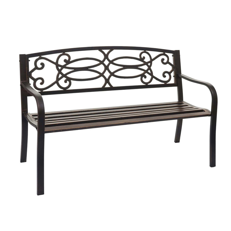 MCW Gartenbank F44 2-Sitzer aus pulverbeschichtetem Stahl in Vintage Bronze, B/T/H: 120 x 58 x 87 cm - Bild 3