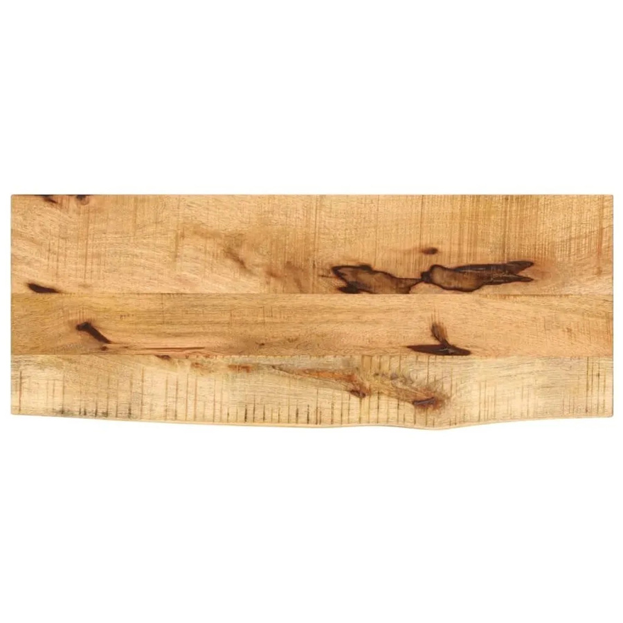 vidaXL Tischplatte aus Massivholz Mangoholz in Braun mit Baumkante, B/T/H: 80 x 30 x 3,8 cm - Bild 2