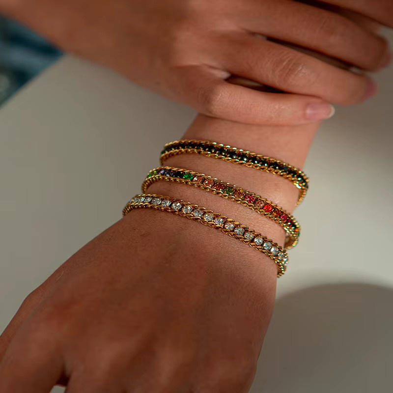 ANENJERY Armband, Edelstahl, Bunt, Zirkonia, Damen - Bild 2
