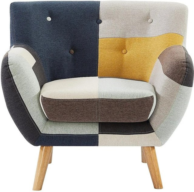Vente-unique Sessel Serti mit gerader Rückenlehne und Armlehnen in Mehrfarbig, Skandinavischer Stil, Höhe: 88 cm - Bild 1