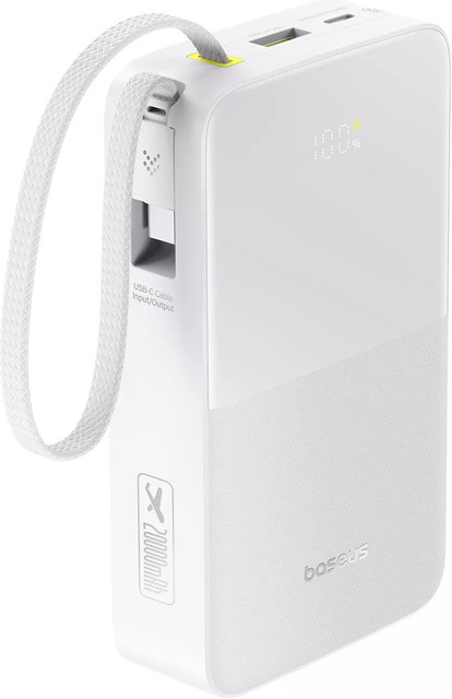 Baseus EnerFill Bipow2 Pro Externer Akku, 20000mAh, 22.5W, QC + PD, 1 x USB-A und 2 x USB-C, Weiß - Bild 1