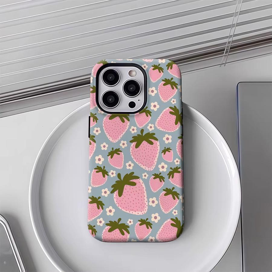 Strawberry Sky Magnetische Handyhülle für iPhone 17 16 15 14 13 Pro Max Plus, Robuste Einzel- und Doppelschicht-Schutzhülle, Multicolour - Bild 4