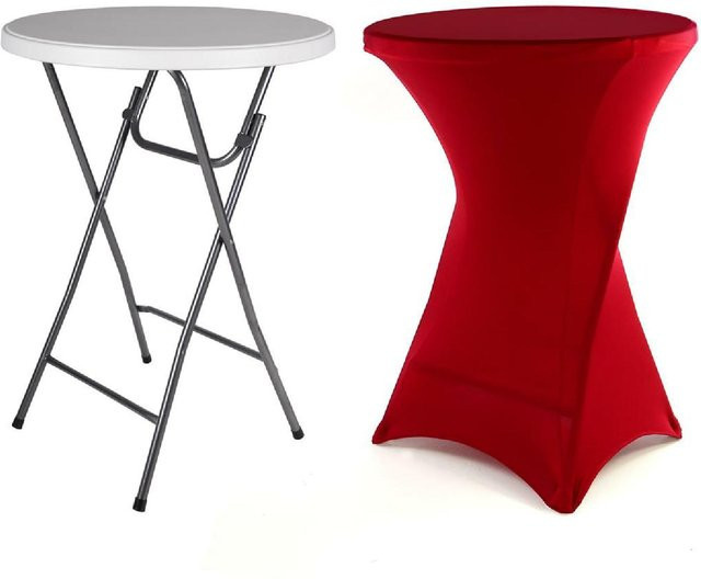 VCM Klapptisch rund mit Husse als Partytisch und Gartentisch, Durchmesser: 110 cm - Bild 1