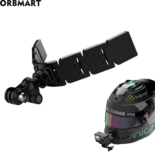 Faltbare Kinnhalterung für Motorrad-Integralhelme als GoPro Hero 12 11 10 9 DJI Yi Kamerazubehör in Schwarz - Bild 1