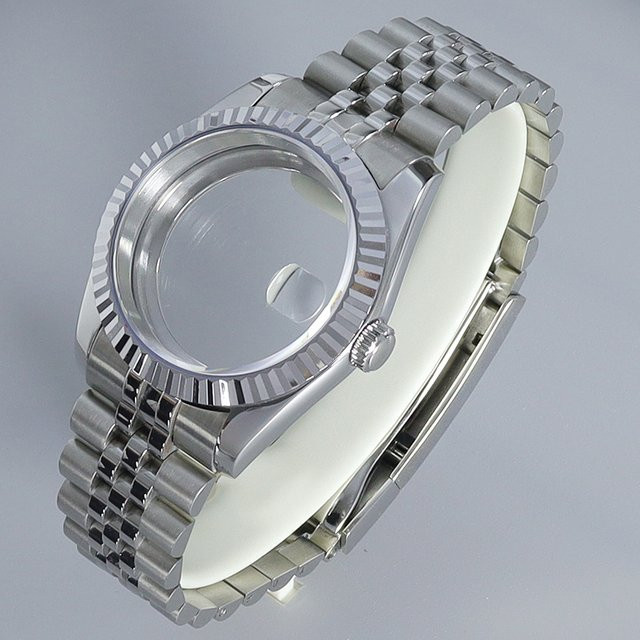 miaozhunke Uhrengehäuse Edelstahl, Saphir, Silber, 36mm 39mm, Uhrenzubehör - Bild 1