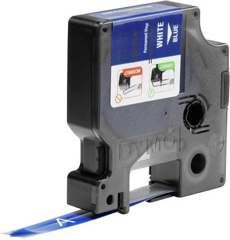 DYMO Rhino 1805243 Vinyl-Beschriftungsband Blau mit weißer Schrift, Breite: 12 mm, Länge: 5,5 m - Bild 1