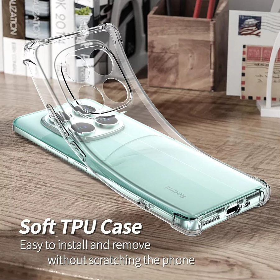 Flexible stoßfeste Airbag-TPU-Schutzhülle für Xiaomi Redmi Note 14 Pro 5G und Redmi Note 14 Pro+ in Transparent - Bild 4