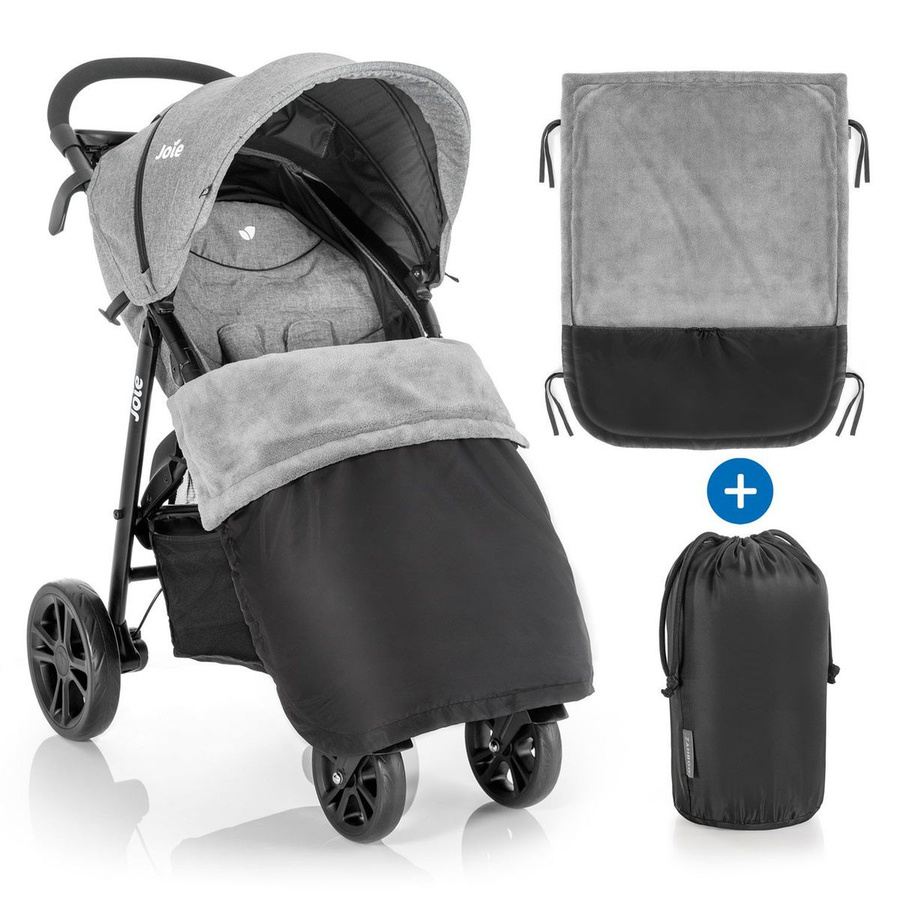 Zamboo Universal Fleece-Decke als Beindecke für Kinderwagen und Buggy in Schwarz - Bild 1