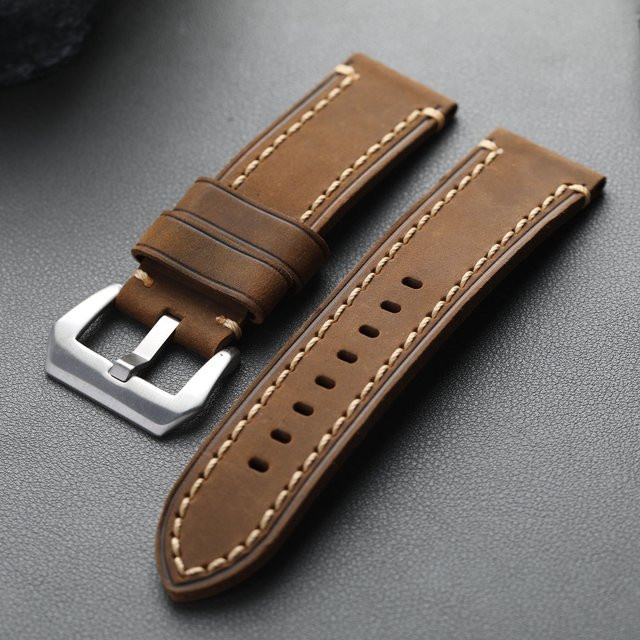 Raystray Uhrenarmband Leder, braun, Vintage, Herren - Bild 1