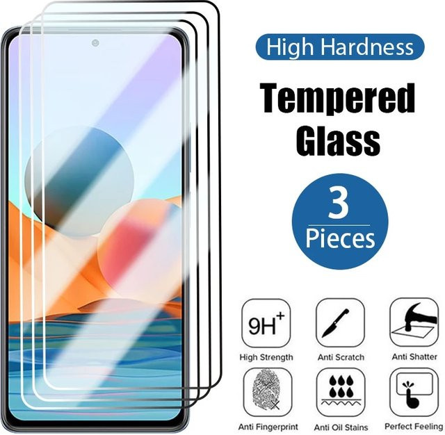 3er-Pack Xiaomi Displayschutzfolie aus gehärtetem Glas, transparent, passend für Mi 10T Pro, 9T, A1, A2, A3 Lite, Mi 10 Lite, Mi 9, Mi 11, Mi 11i und Mi 8 SE - Bild 1