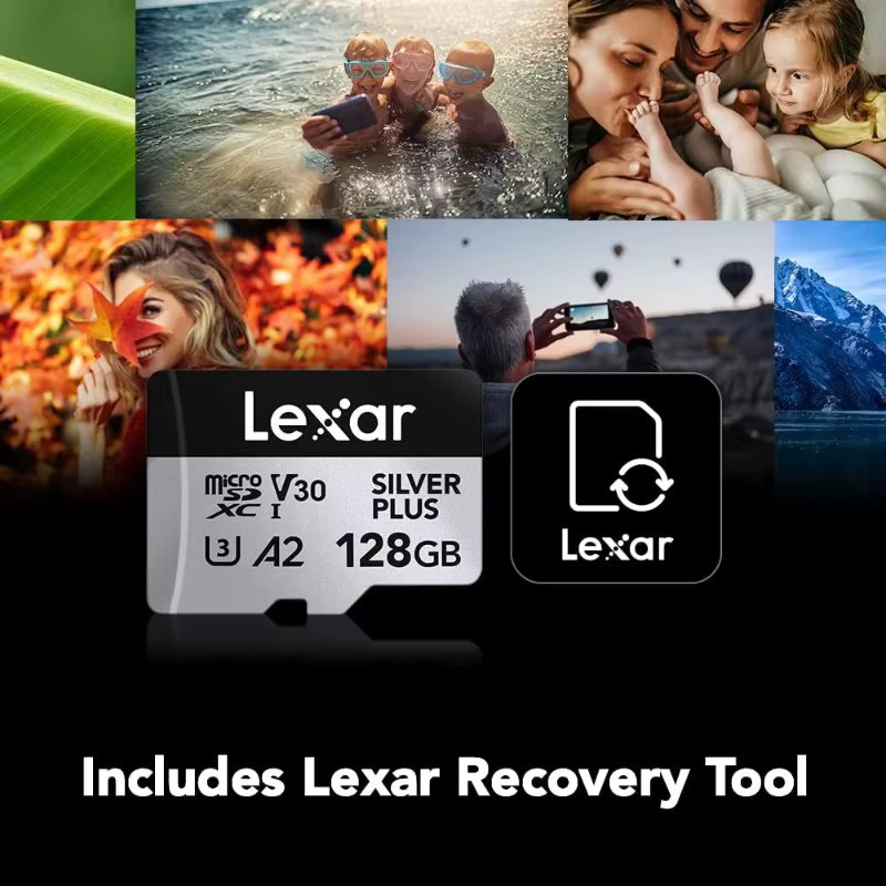 Lexar Professional Silver PLUS microSDXC UHS-I Speicherkarte 64GB, U3 A2 V30 4K TF-Karte für Tablet und Drohne, Farbe Silber - Bild 2