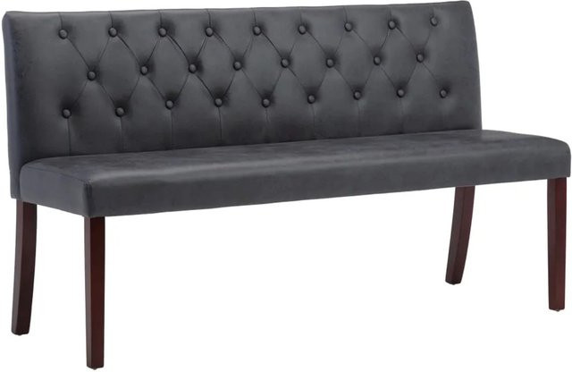 vidaXL Sitzbank im Retro-Stil mit Knopfmuster, Grau, B: 148,5 cm, H: 52,0 cm, T: 84,5 cm - Bild 1