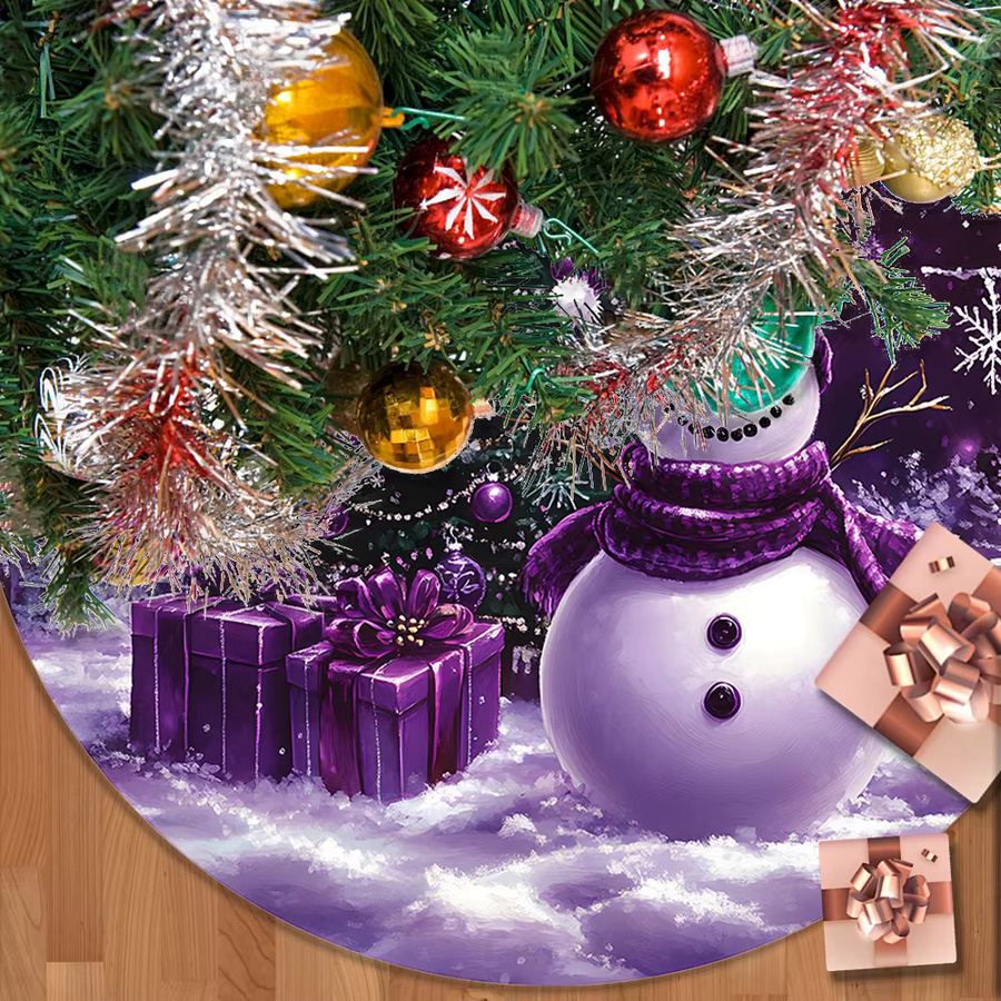 VIKAMA Baumrock mit Schneemann-Motiv in Lila für deine Weihnachtsdekoration - Bild 2