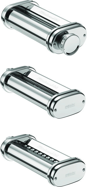 KitchenAid Nudelvorsatz Set aus Nudelwalze und -schneidern, 3-teilig, Silber - Bild 1