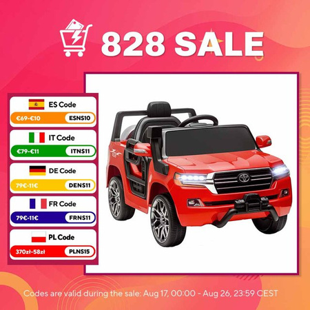 Aiyaplay Toyota Land Cruiser, Elektrisches Auto, mit 12V Batterie, Fernbedienung, MP3 Musik, ab 3 Jahre
