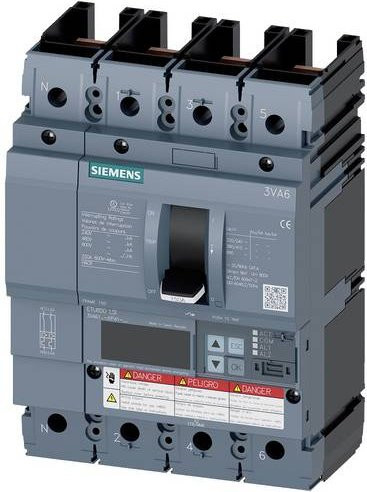 Siemens 3VA6140-8KP41-0AA0 Leistungsschalter in Grau mit einem Einstellbereich von 16 - 40A und einer maximalen Schaltspannung von 600 V/AC - Bild 1