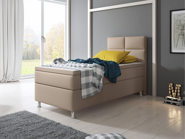 Inter Trading Boxspringbett Miami in Beige ohne Bettkasten B/T/H: 90 x 200 cm - Bild 1