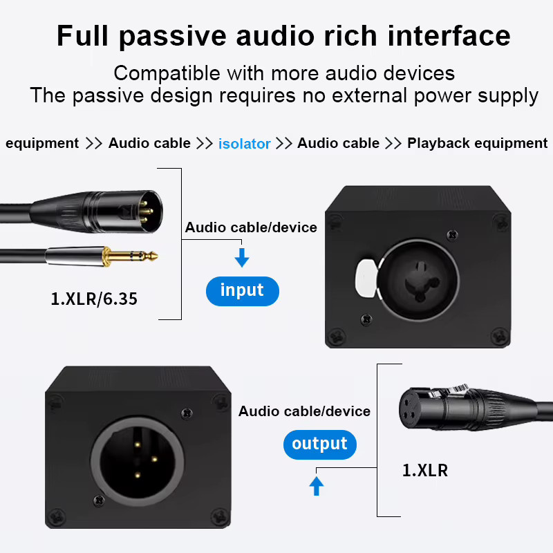 TITAK 1-Kanal XLR Audio-Isolator Rauschunterdrückungsfilter in Schwarz - Bild 4
