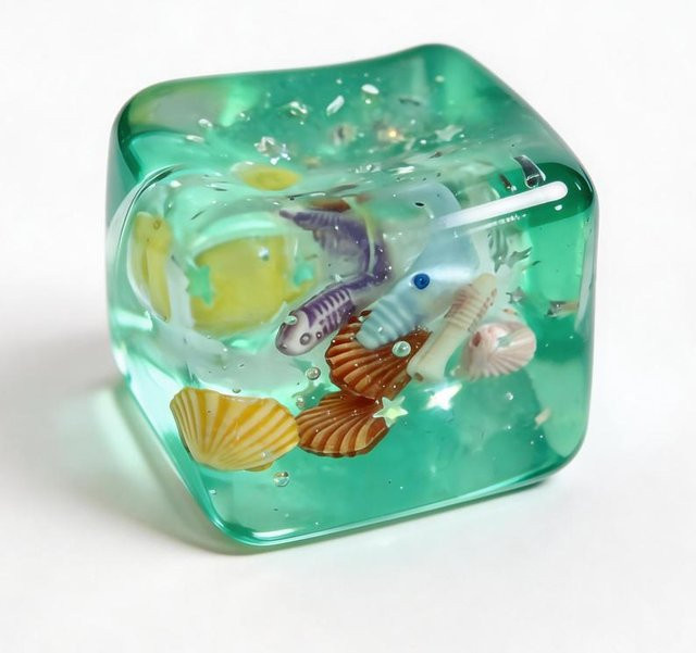 Malzose Ozeanwasserwürfel Squishy, Knetspielzeug, blue - Bild 1