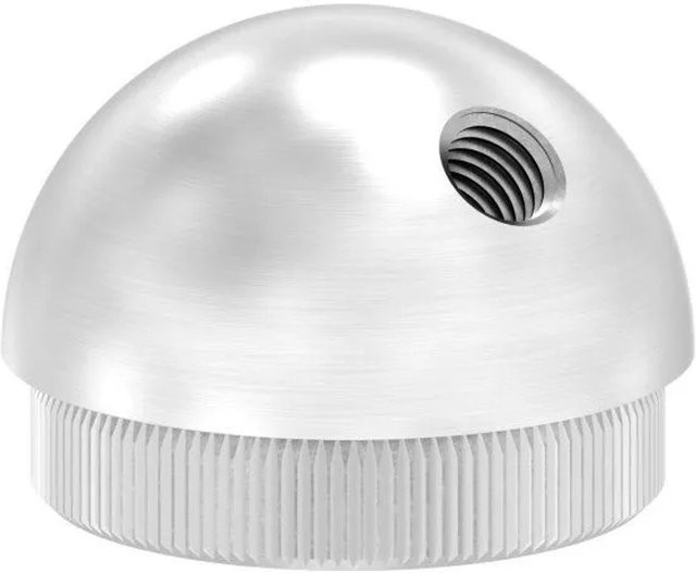 FeNau Rohrabschlussstopfen aus Edelstahl V2A in Silber für Rohr Ø 42,4 x 2,0 mm mit M8 Gewinde zum Einschlagen - Bild 1