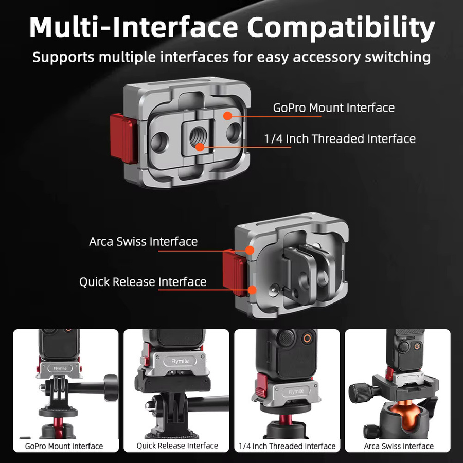 Flymile Multifunktions-Ladestation und aufrechter Schnellwechseladapter für DJI OSMO Pocket 3 und DJI OSMO Pocket 4 Kamera-Zubehör - Bild 2