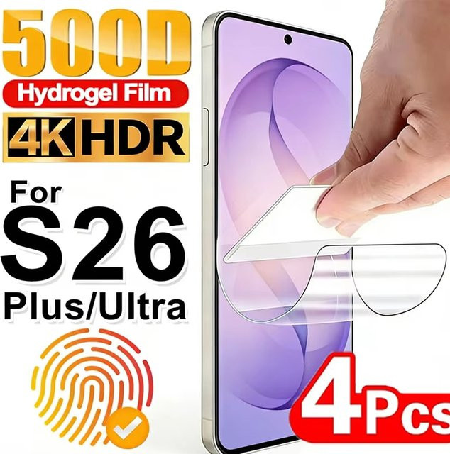 Anti-Fingerabdruck Hydrogel Displayschutzfolie für Samsung Galaxy S26 Plus S26 Ultra S25 S24 S23 S22 S21 S20 FE transparent - Bild 1