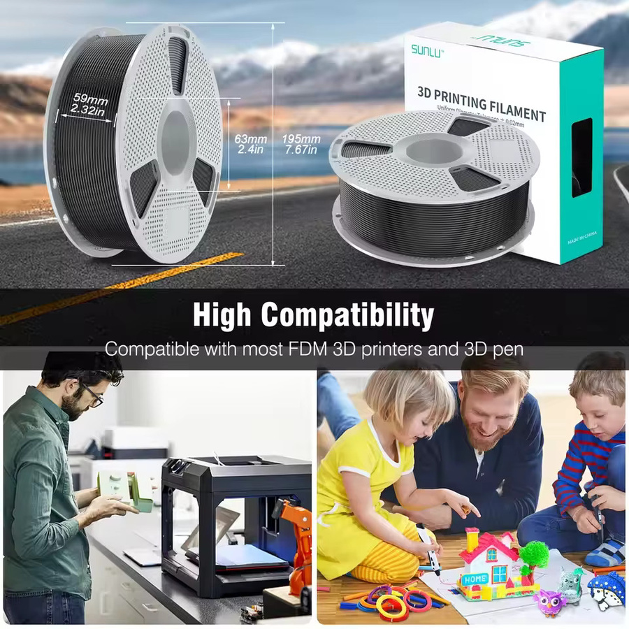 SUNLU ASA 3D-Druckfilament für FDM, 1,75 mm, 1 kg, Orange und Schwarz - Bild 6