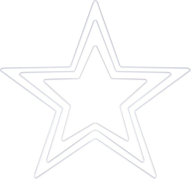 Rayher Metallring Stern in Weiß, 3er-Set für Weihnachten und Winter, Durchmesser: 40 cm - Bild 1
