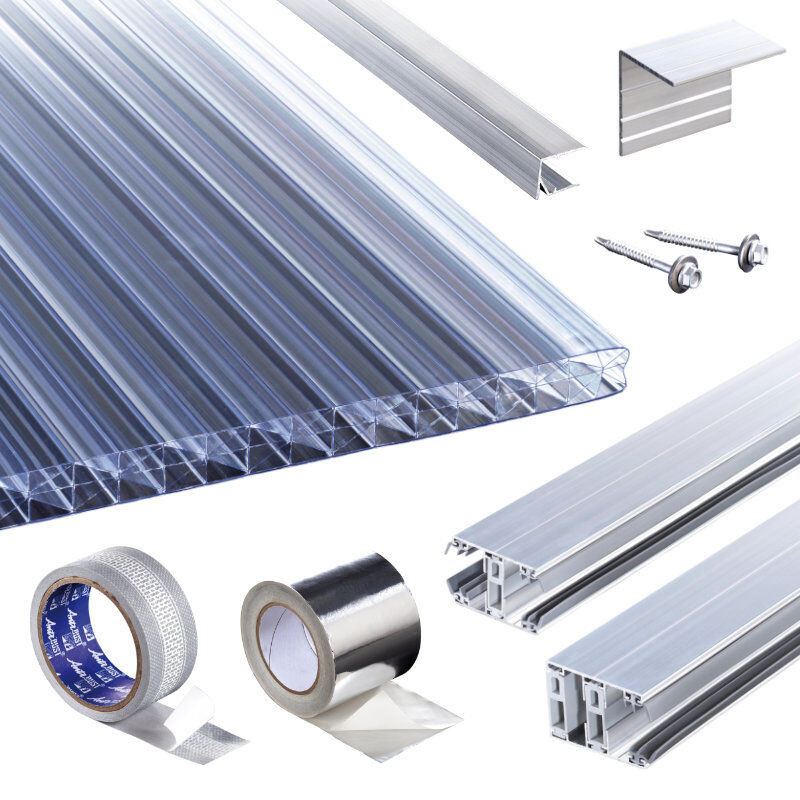 T&J Terrassendach-Set mit Thermo X Polycarbonat Stegplatten und Thermoverlegeprofil in Transparent - Bild 1