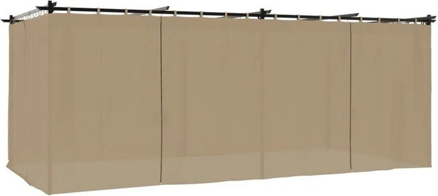 Furnicato Pavillon mit Vorhängen in Taupe aus Stahl und Polyester, B/T: 6 x 3 m - Bild 1