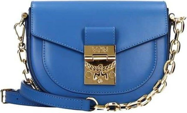 MCM Kette Leder Mini Crossbody Tasche, Damen, Blau, Gray - Bild 1