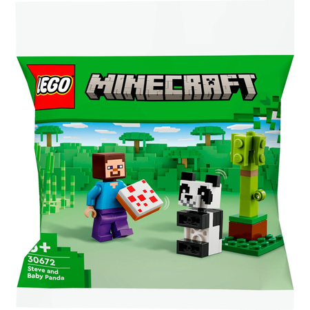 Lego Minecraft Steve mit Baby-Panda Konstruktionsspielzeug