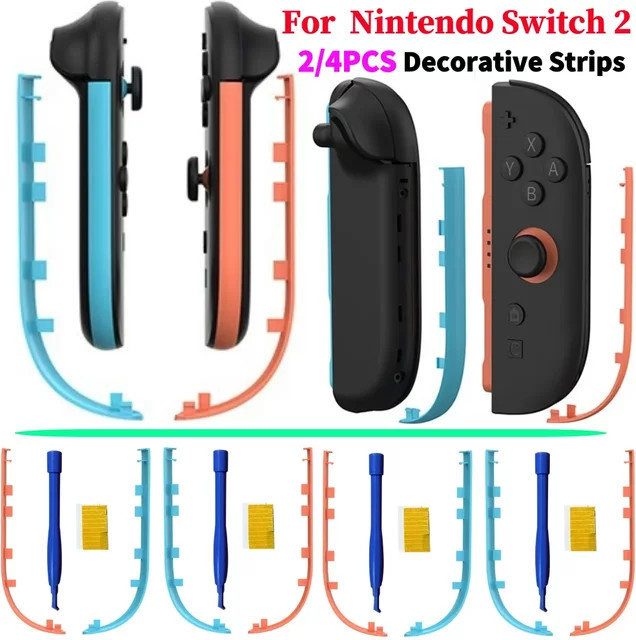 Dekorative Streifen für Nintendo Switch 2 Joy-Con-Controller-Gehäuse und Seitenplatten in Multicolour - Bild 1