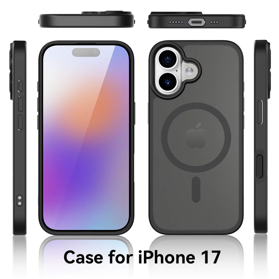 NYFundas MagSafe Handyhülle mit magnetischer Kamera-Abdeckung für iPhone 17 Air Pro Max 16 Plus, Mattschwarz - Bild 2